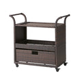 Corona Bar Cart Brown Pe Rattan Iron