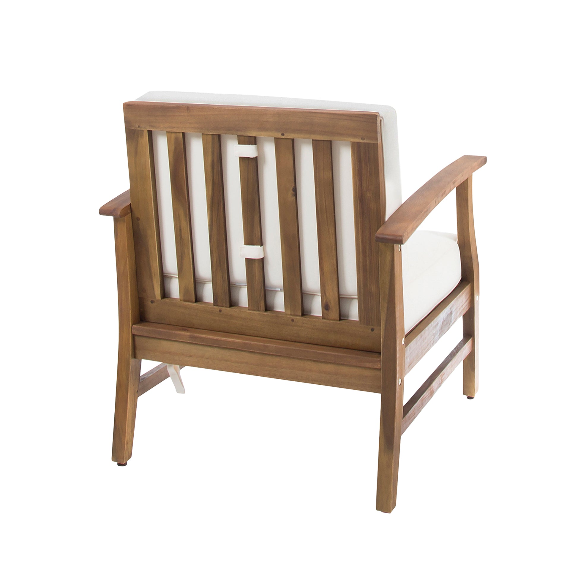 Perla Club Chairs Set Of 2, Cream Cream Acacia Wood