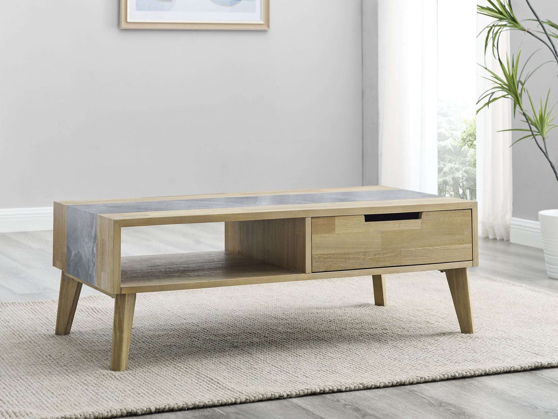 Calgary Sintered Stone Coffee Table Brown Brown Wood