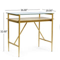 Console Table Honey Wood Metal Glass