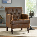 Harrison Tufted Club Chair Brown Microfiber