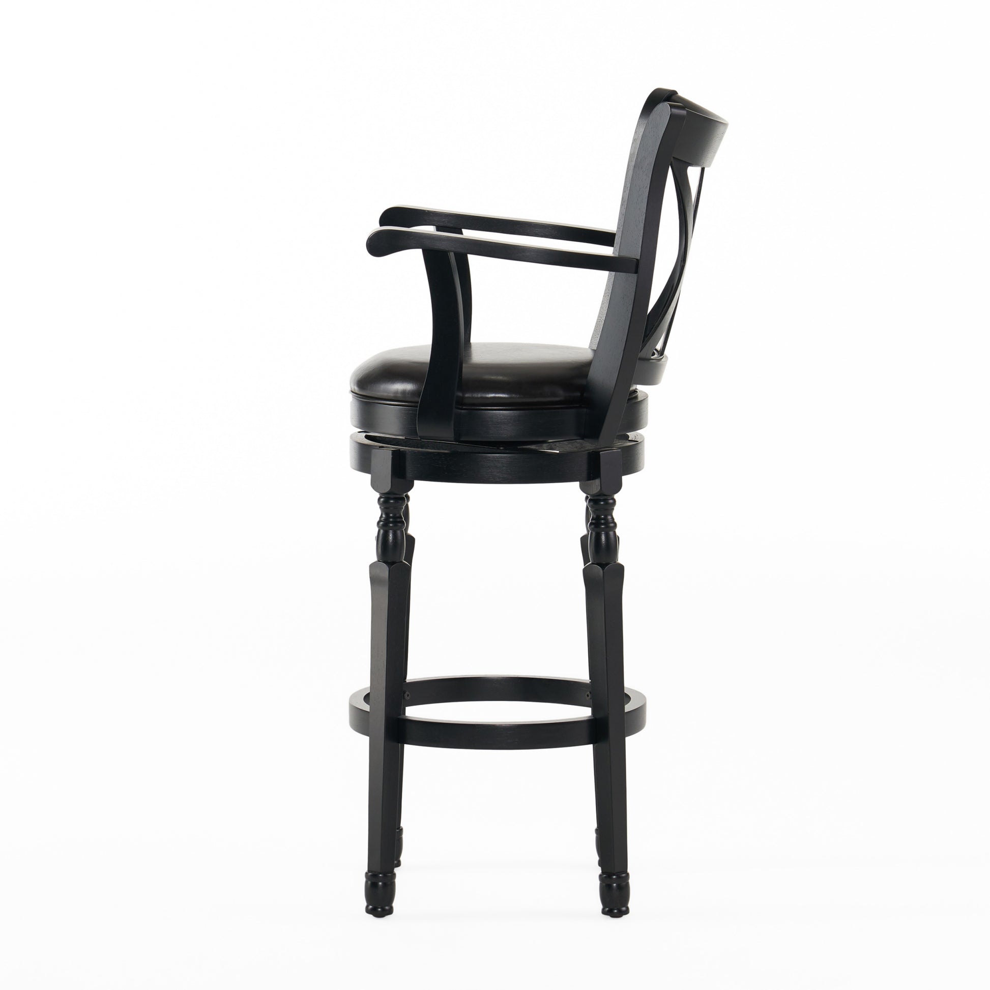 Leather Bar Stool Espresso Leather