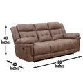 Anastasia Recliner Sofa Cocoa Brown Wood 3 Seat