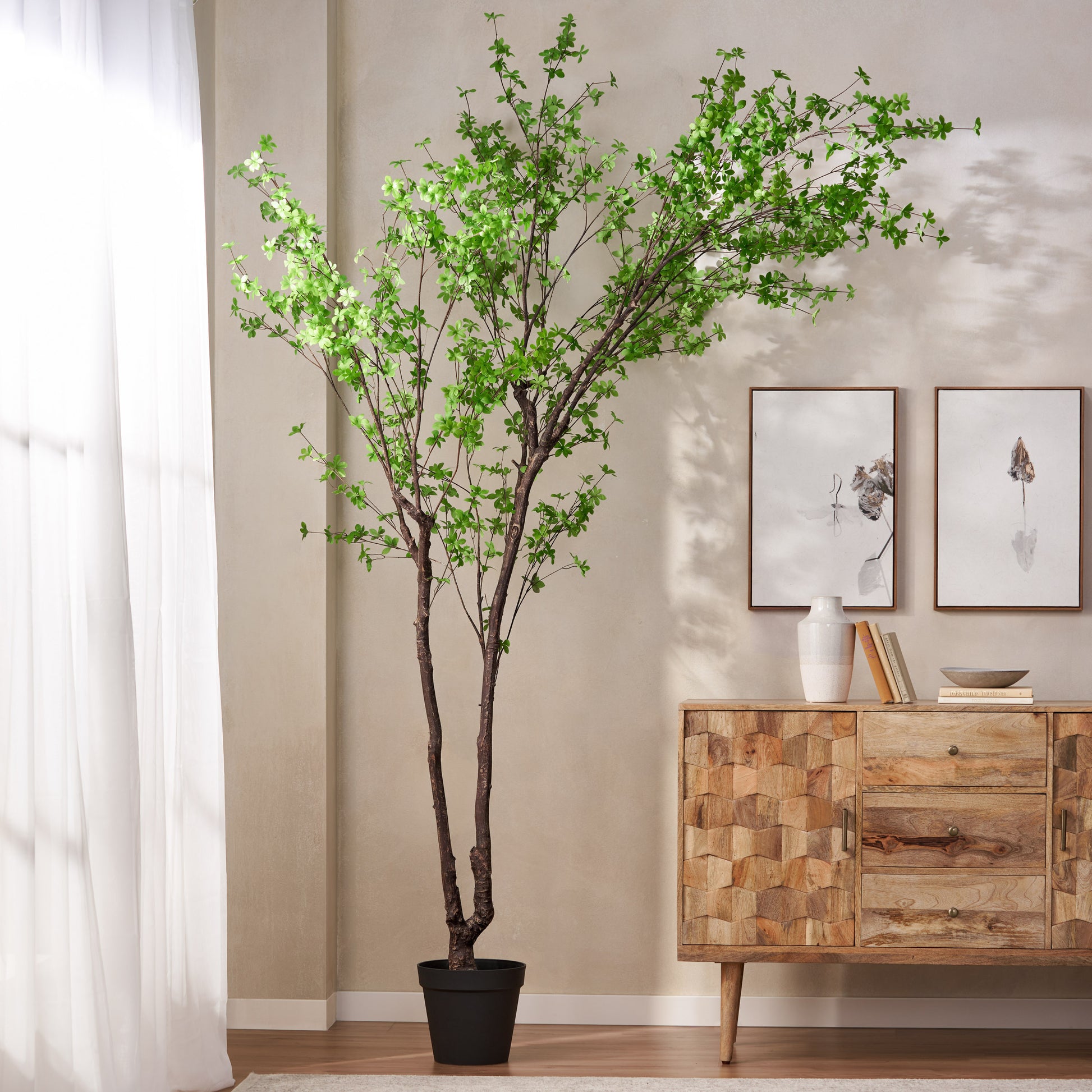 300Cmartificial Disc Leaf Tree Green Pvc