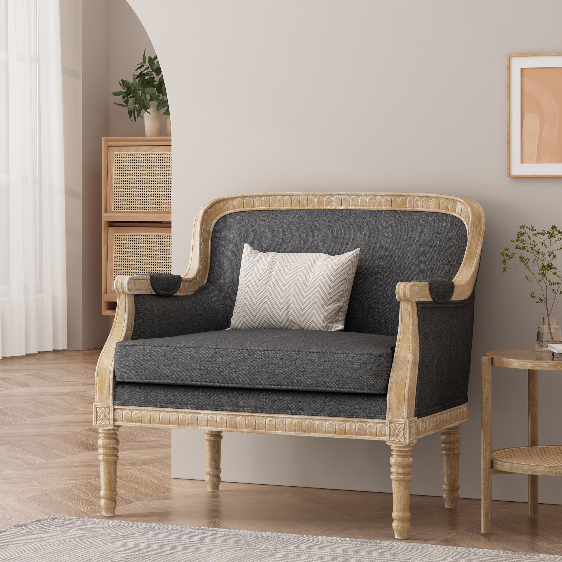 Club Chair Charcoal Fabric