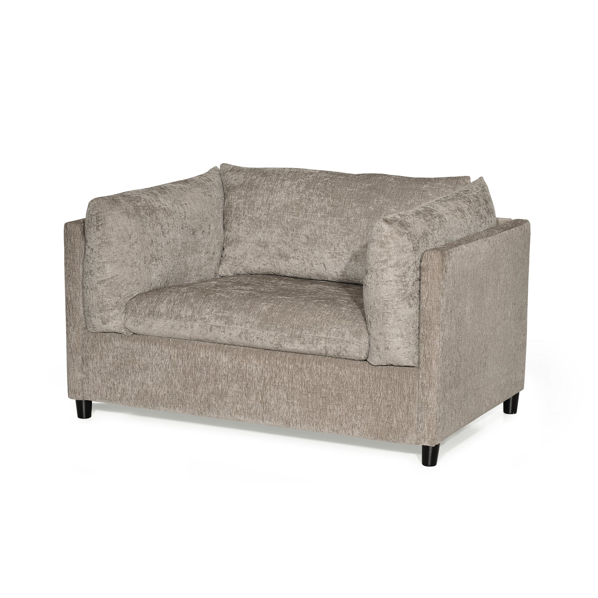 Club Chair Beige Brown Fabric