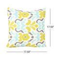 Yellow Flower Outdoor Square Pillow Multi Fabric