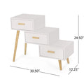 3 Drawer Stair Cabinet White Mdf