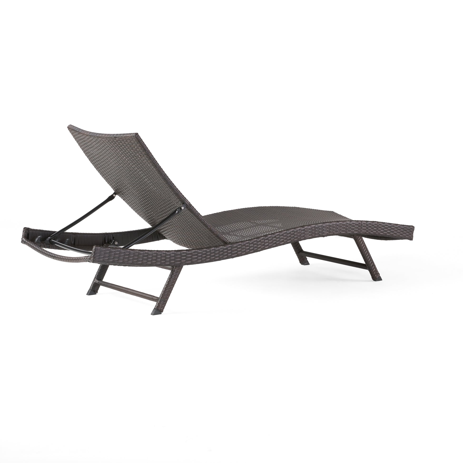 Kauai Pe Wicker Chaise Brown Multi Rattan Metal