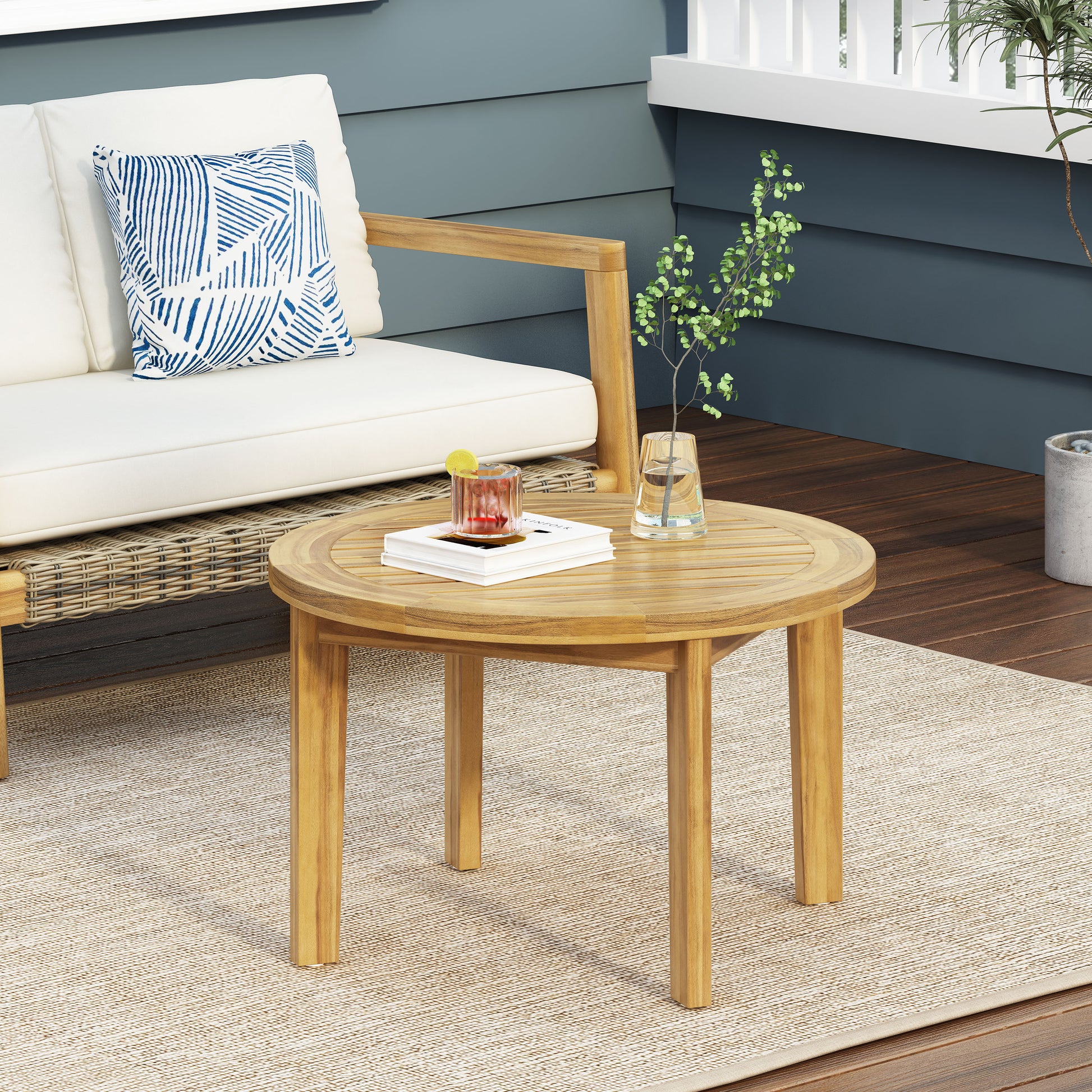 Solano Coffee Table Brown Acacia Wood
