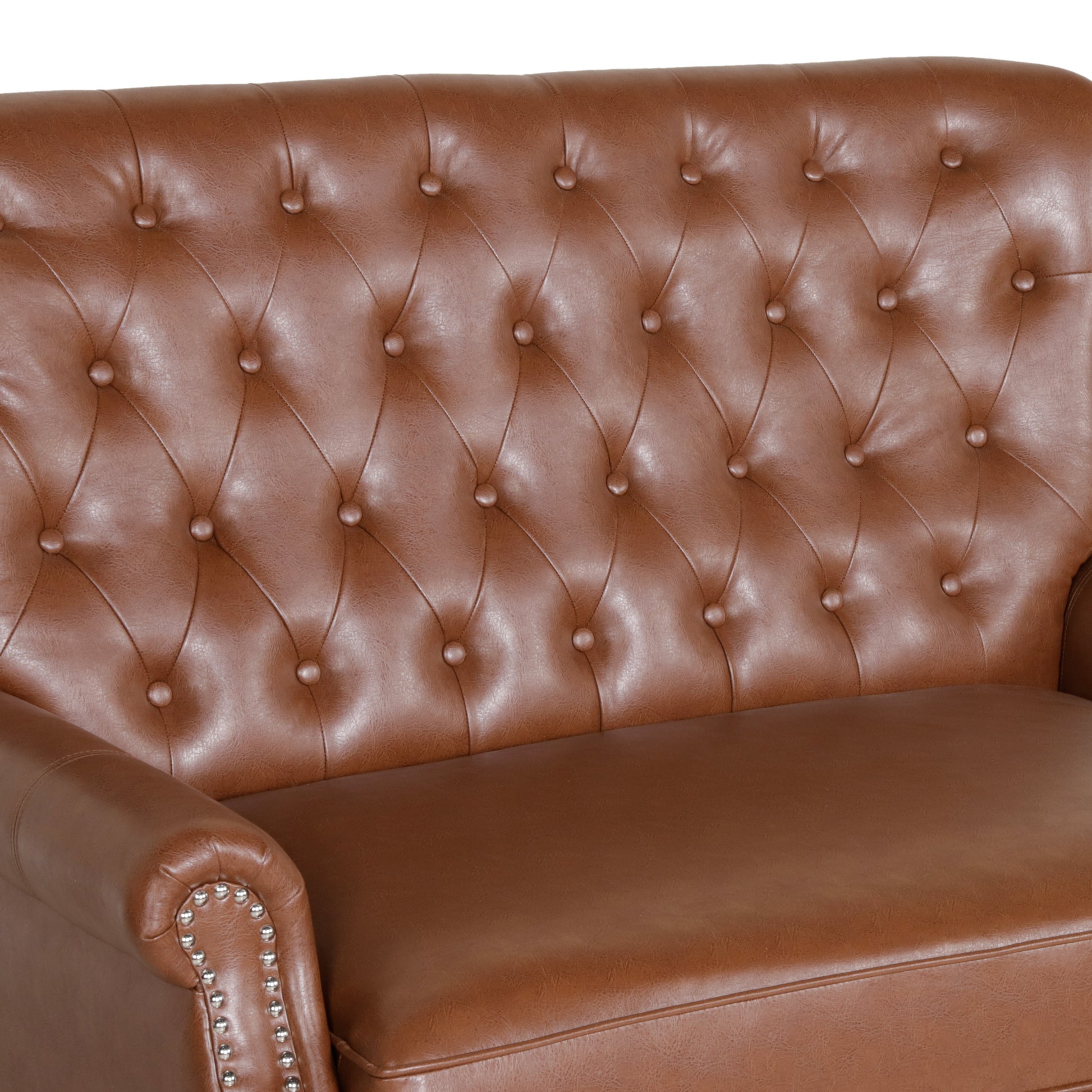 Oversizefaux Leather Recliner Light Brown Light Brown Pu