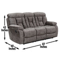 Bogata Sofa And Loveseat Set Dark Gray Dark Gray Wood 5 Seat