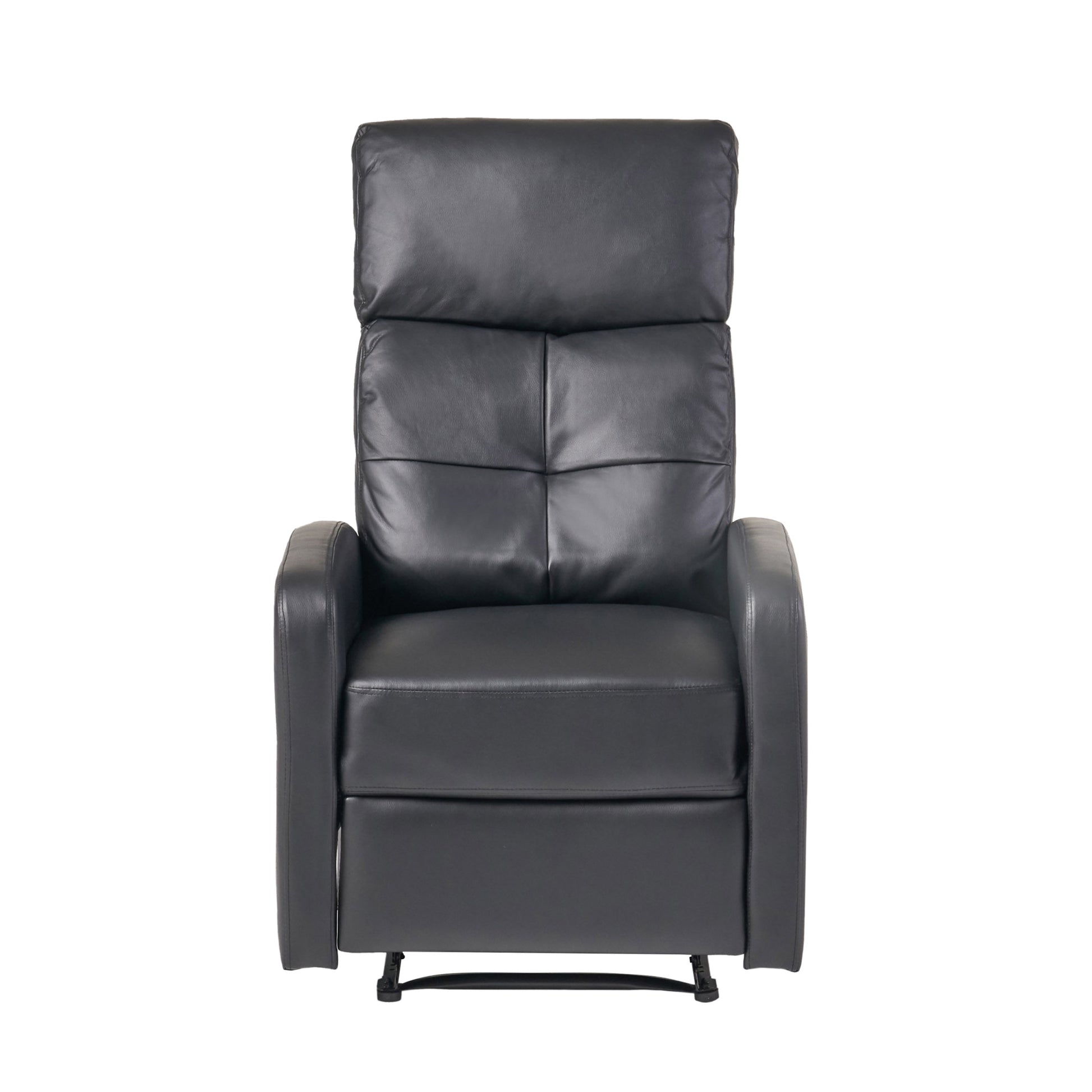 26" Wide Faux Leather Manual Standard Recliner Black Pu