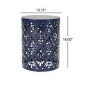 Metal End Table Large Navy Blue Iron