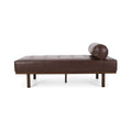 Chaise Lounge Dark Brown Pu