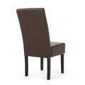 Dining Chair Mp2 Set Of 2 Dark Brown Pu