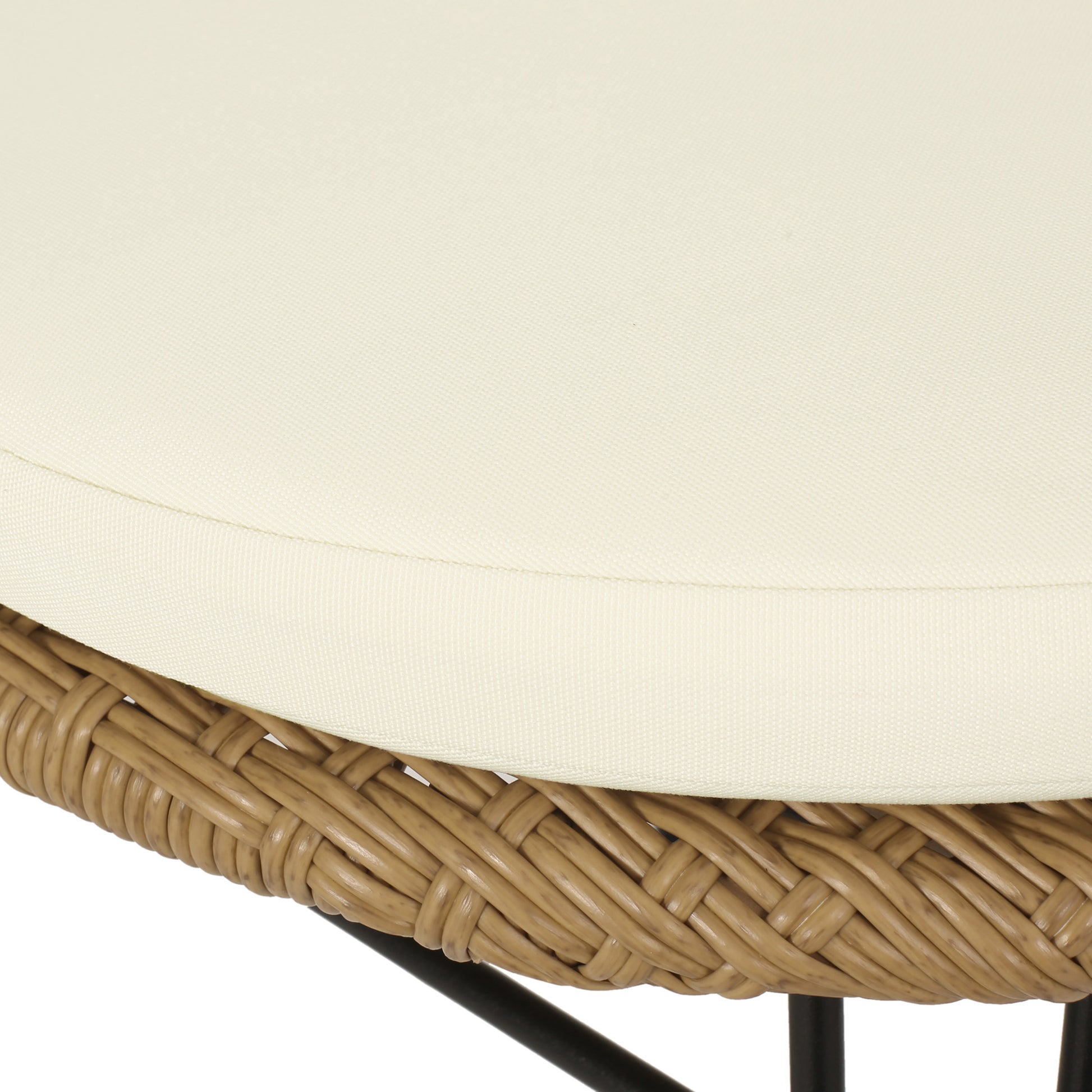 Tavon Chair,2Pcs With 2 Cushions Light Brown Foam Pe Rattan Iron