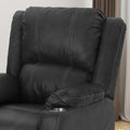 Glider Recliner With Steel Cup Holders Black Pu