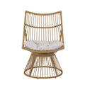 Elaine Chair & Side Table Light Brown Pe Rattan Iron Waterproof Fabric