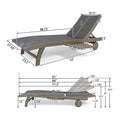 Banzai Chaise Lounge With Pull Out Tray Grey Acacia Wood