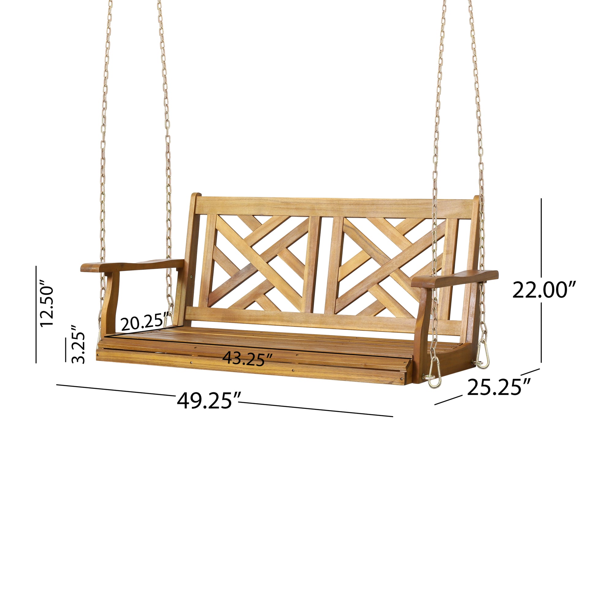 Alejandro Porch Swing Teak Wood Metal