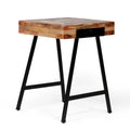 Wood & Iron End Table Natural Wood Metal