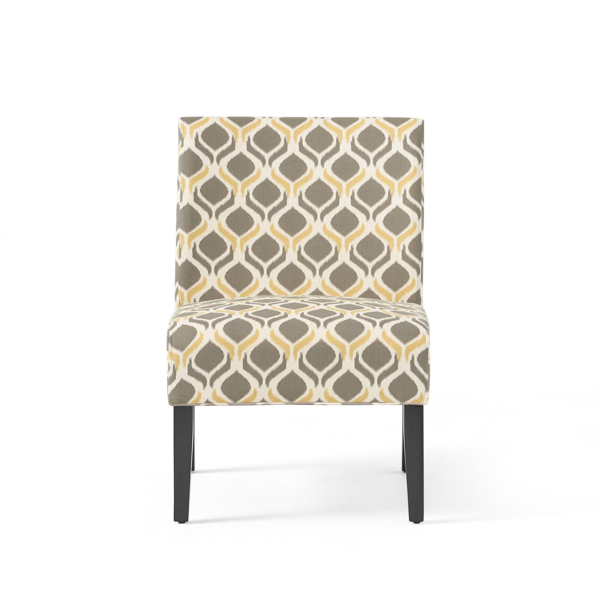 Accent Chair Grey Multi Fabric