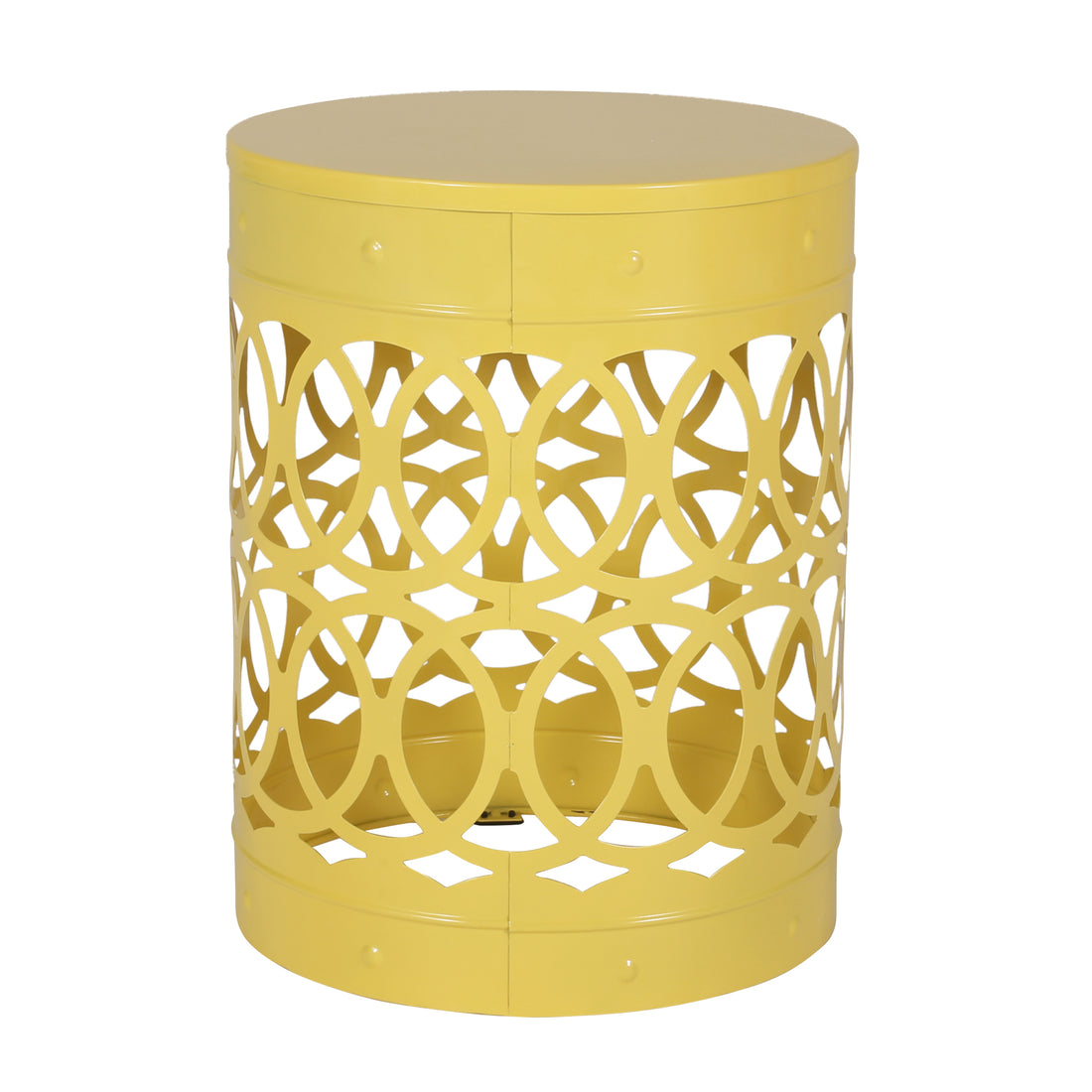 Metal End Table Large Yellow Iron