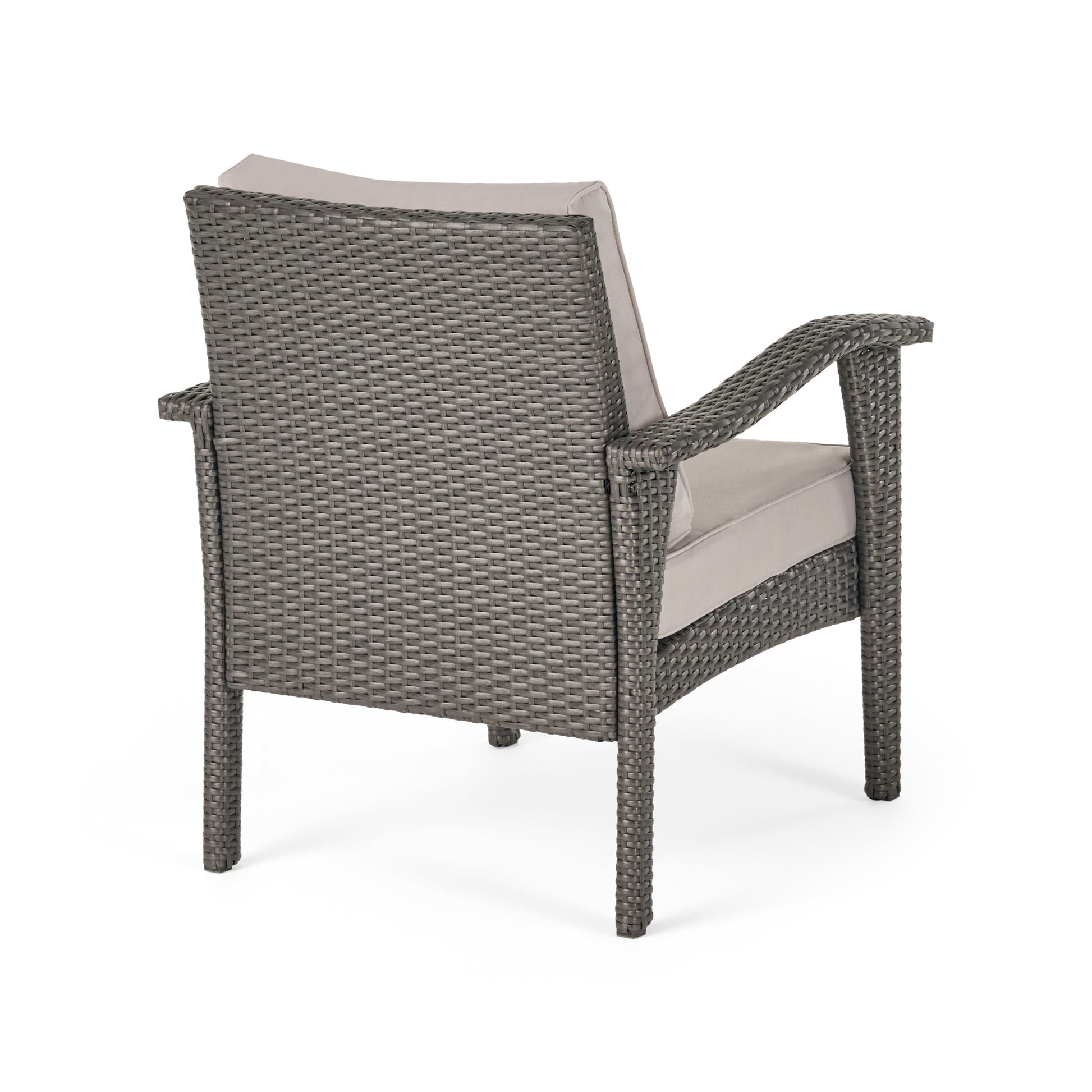 Honolulu Grey Club Chair 2 Grey Silver Pe Rattan Iron Waterproof Fabric