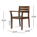 Stamford Dining Chair,Set Of 2 Dark Brown Acacia Wood