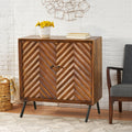 Wooden & Iron Sideboard Dark Brown Wood