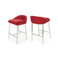 Counter Stool2Pcs Set Red Fabric