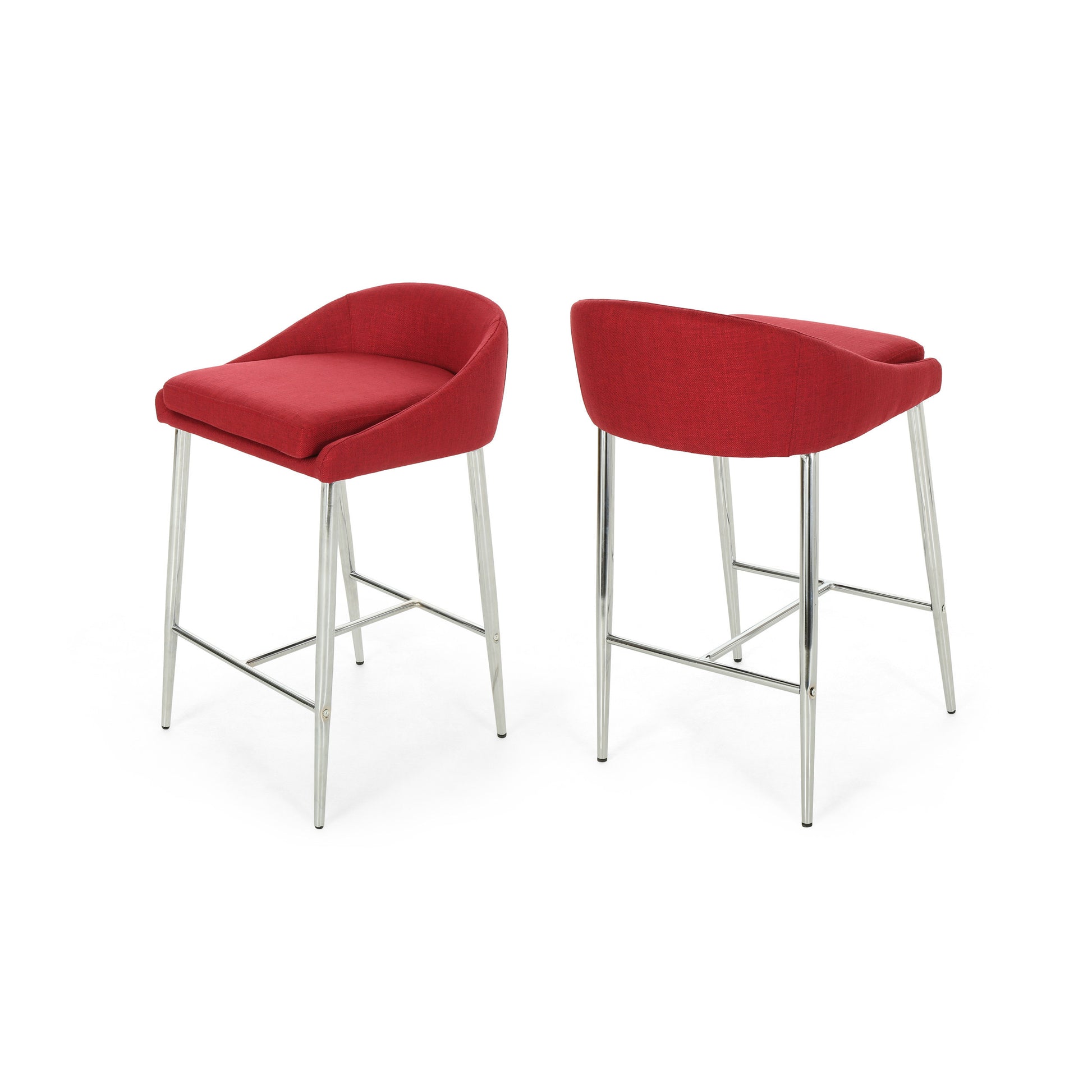 Counter Stool2Pcs Set Red Fabric