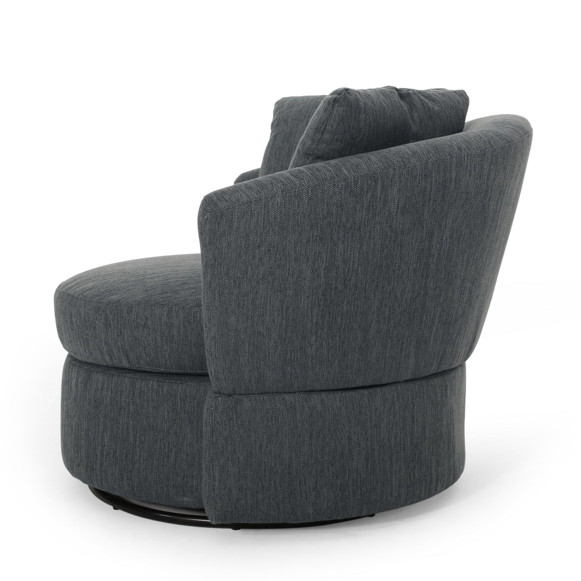 Swivel Club Chair Charcoal Fabric