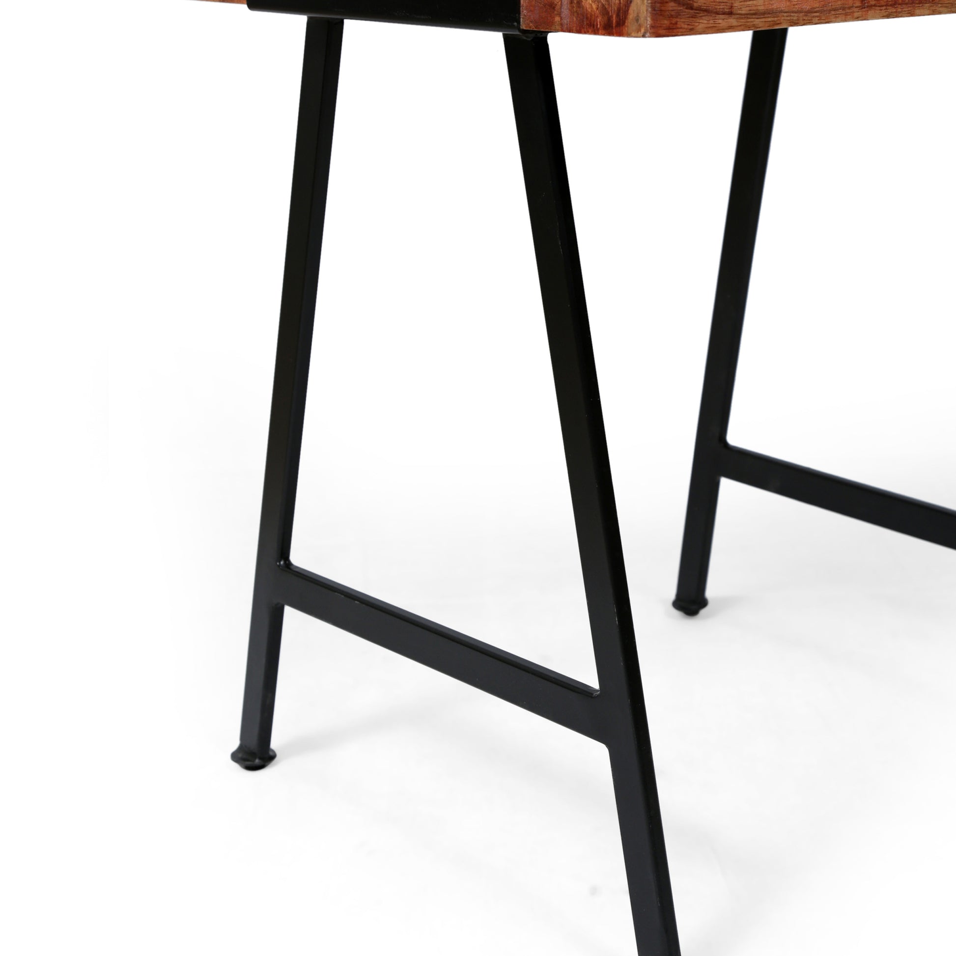 Wood & Iron End Table Natural Wood Metal