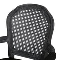 Dining Chair Black Wood Fabric