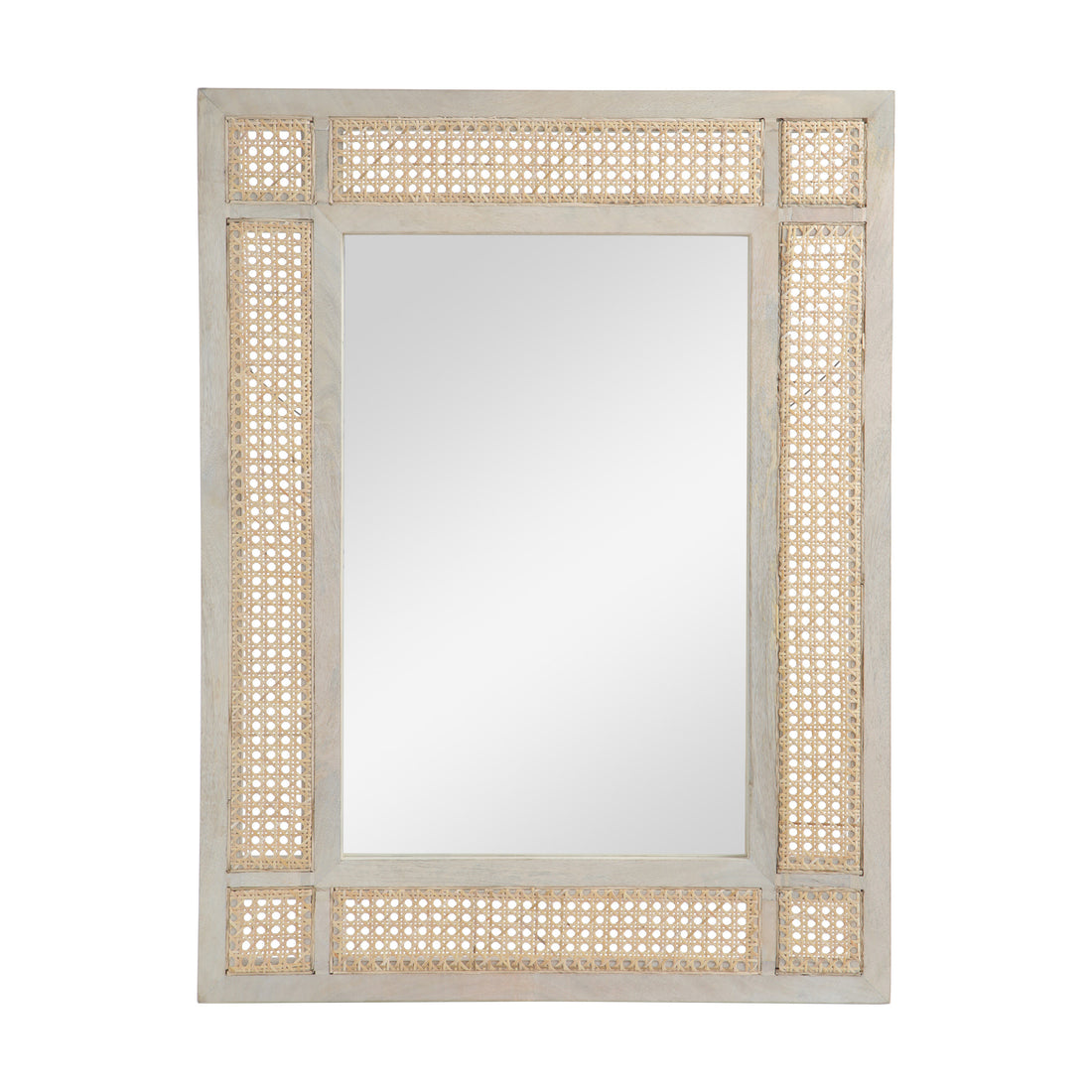 Mango Wood Mdf Cane Fitted Mirror Natural Wood