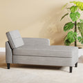 Right Chaise Lounge Light Grey Fabric 3 Seat