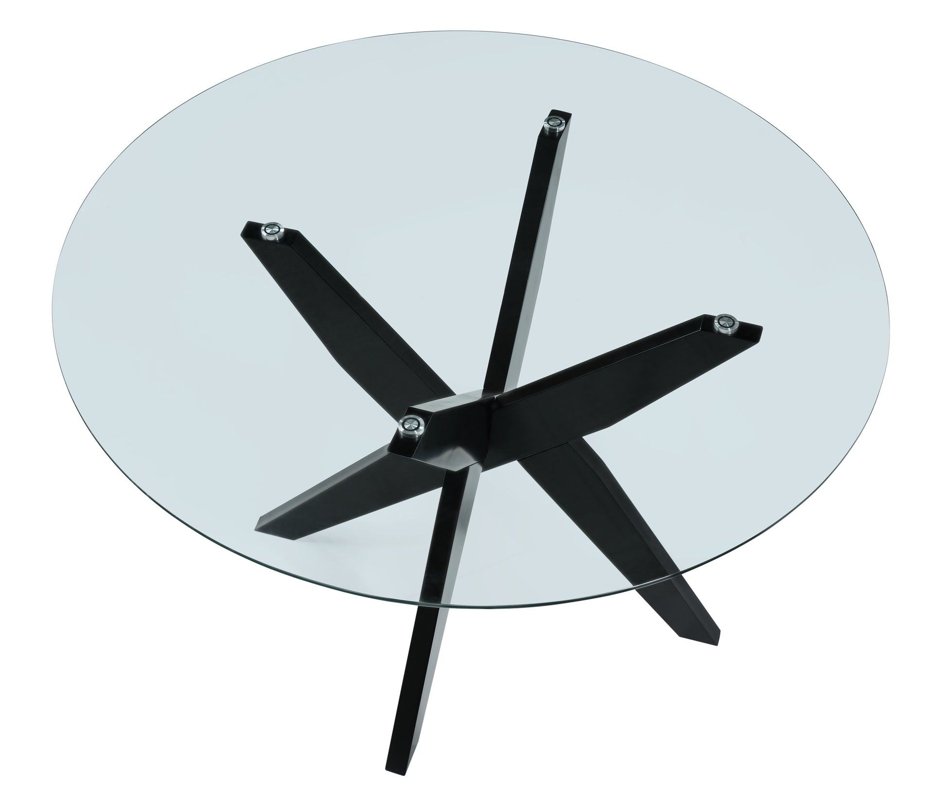 Amalie Round Dining Table Black Black Wood