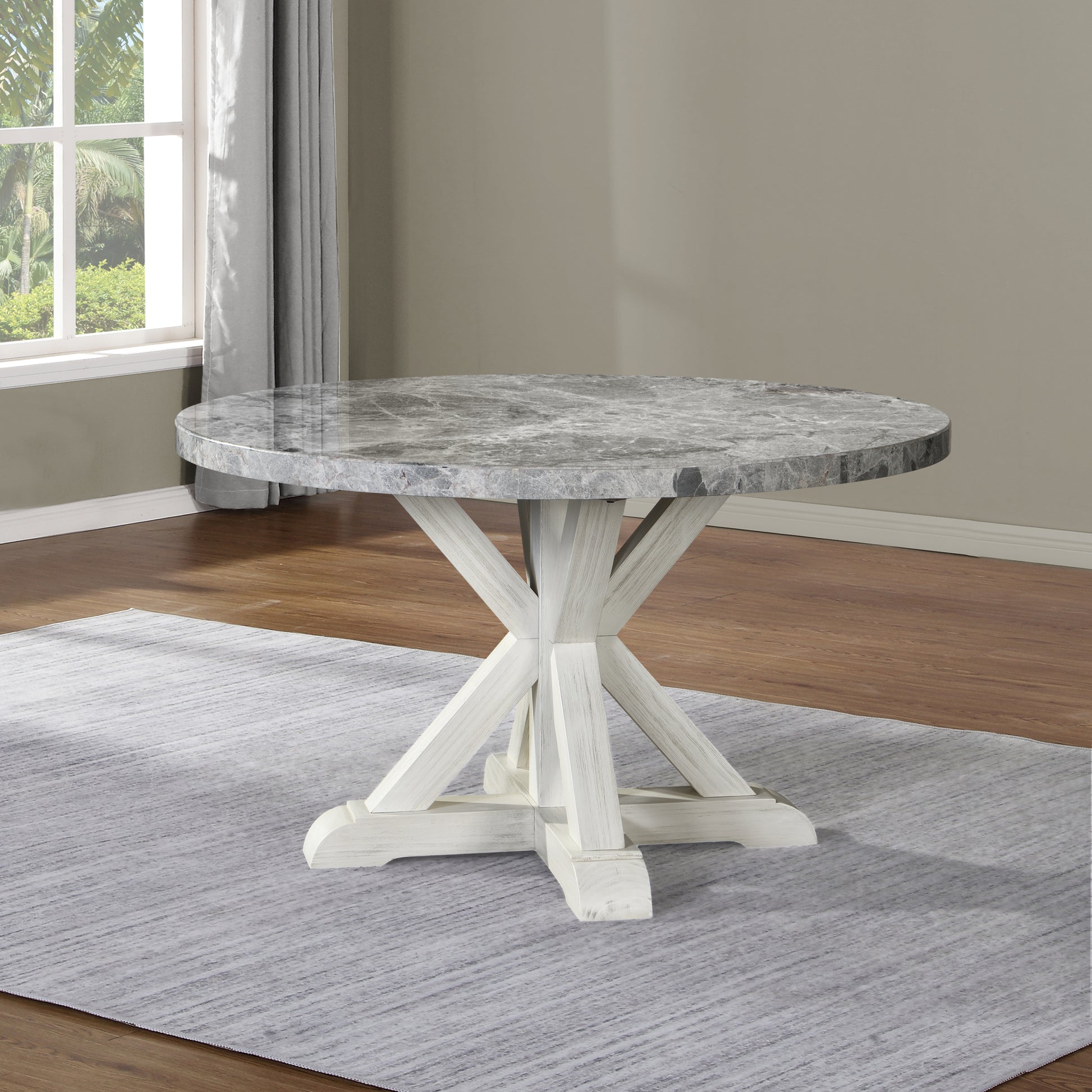 Canova 5 Piece Dining Set With Round Table Dark Gray Dark Gray Wood