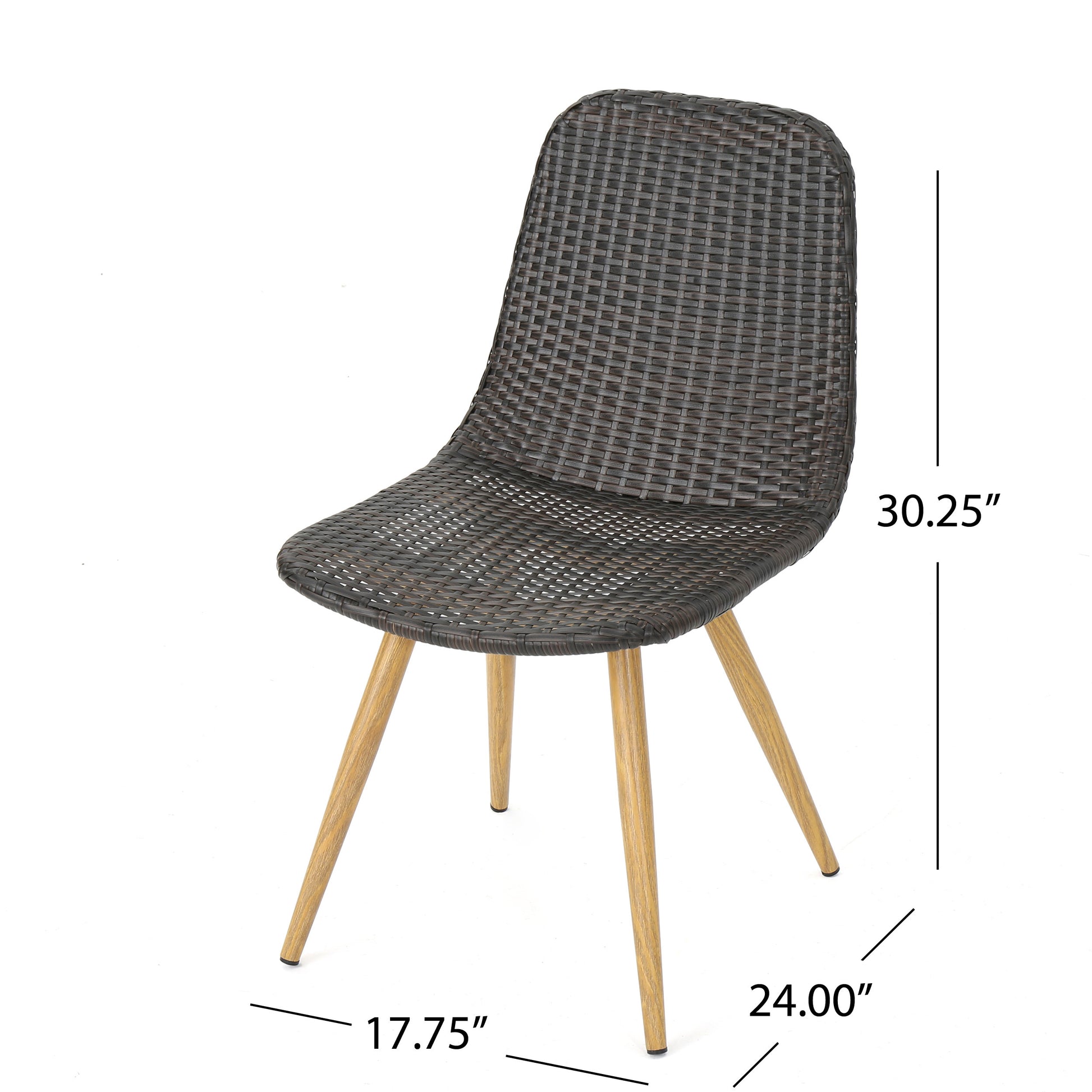 Gila Dining Chair With Heat Tranfer Legs,Set Of 2 Brown Multi Rattan
