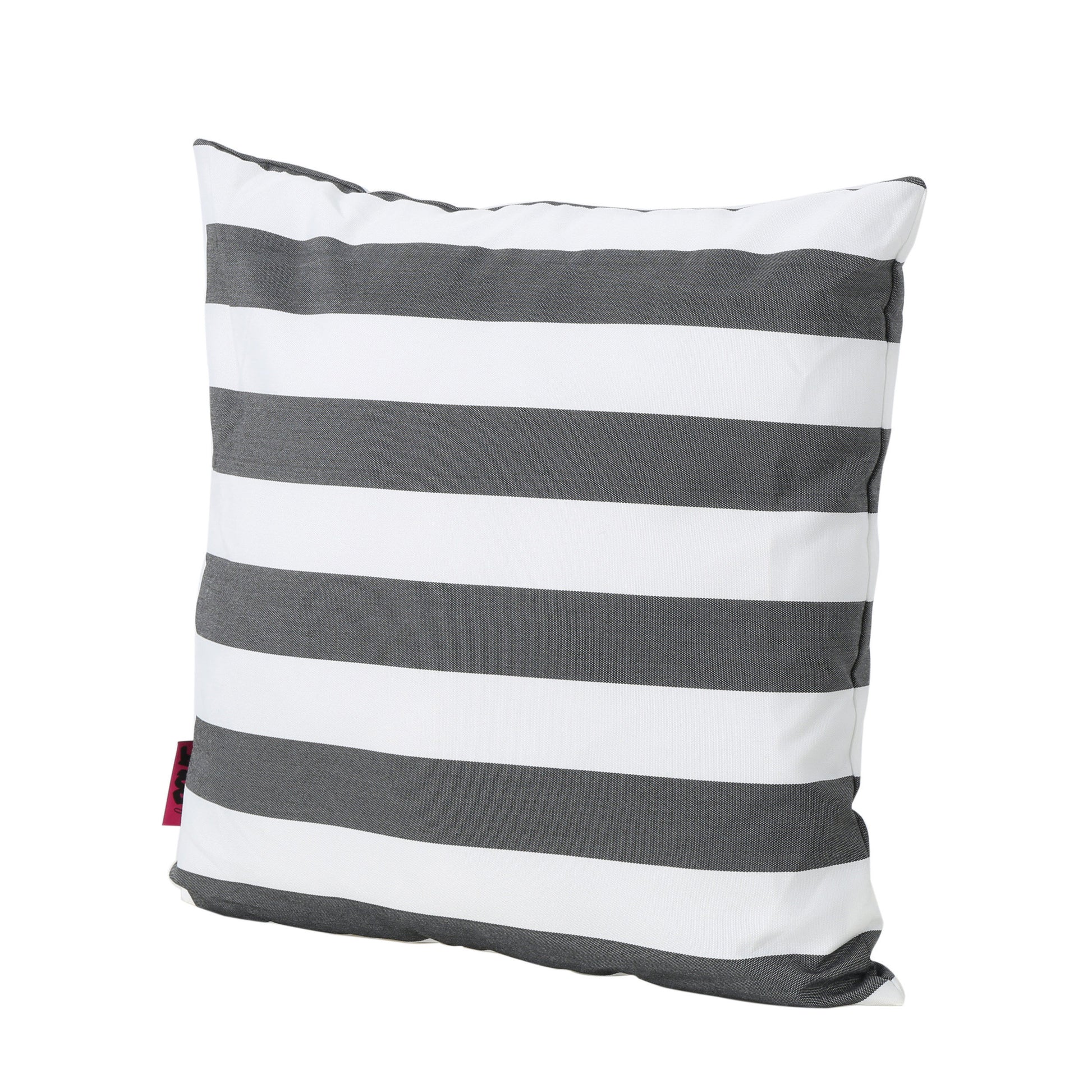Coronado Stripe Square Pillow Set Of 2 Black Fabric