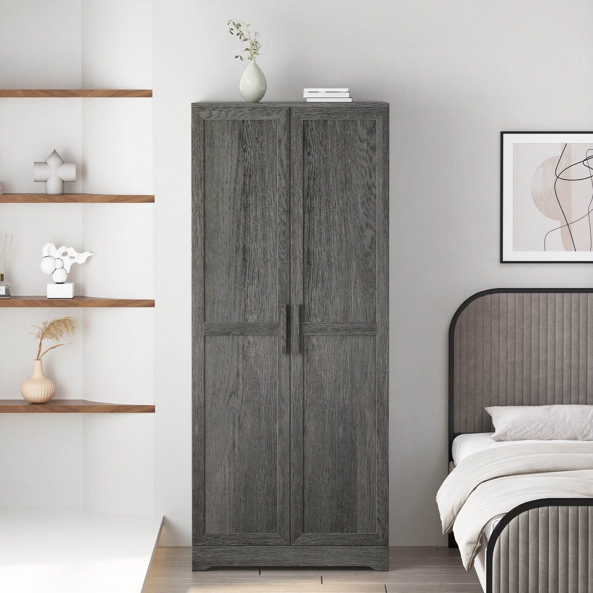 Delaney 2 Door Wardrobe Grey Mdf