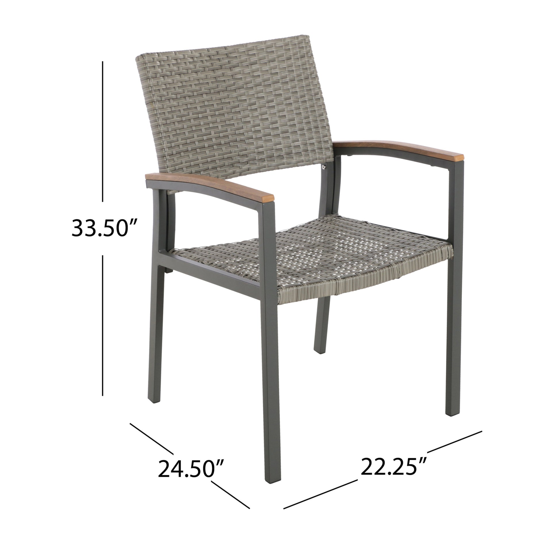 Luton Dining Chair Grey Rattan