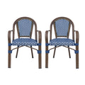 Bistro Chair White Navy Rattan