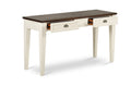 Cayla Sofa Table Dark Oak White Wood