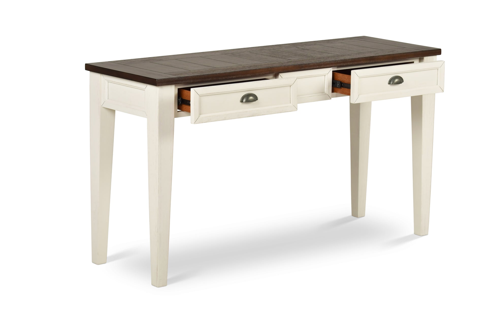 Cayla Sofa Table Dark Oak White Wood