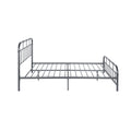 Queen Size Metal Bed Charcoal Grey Iron
