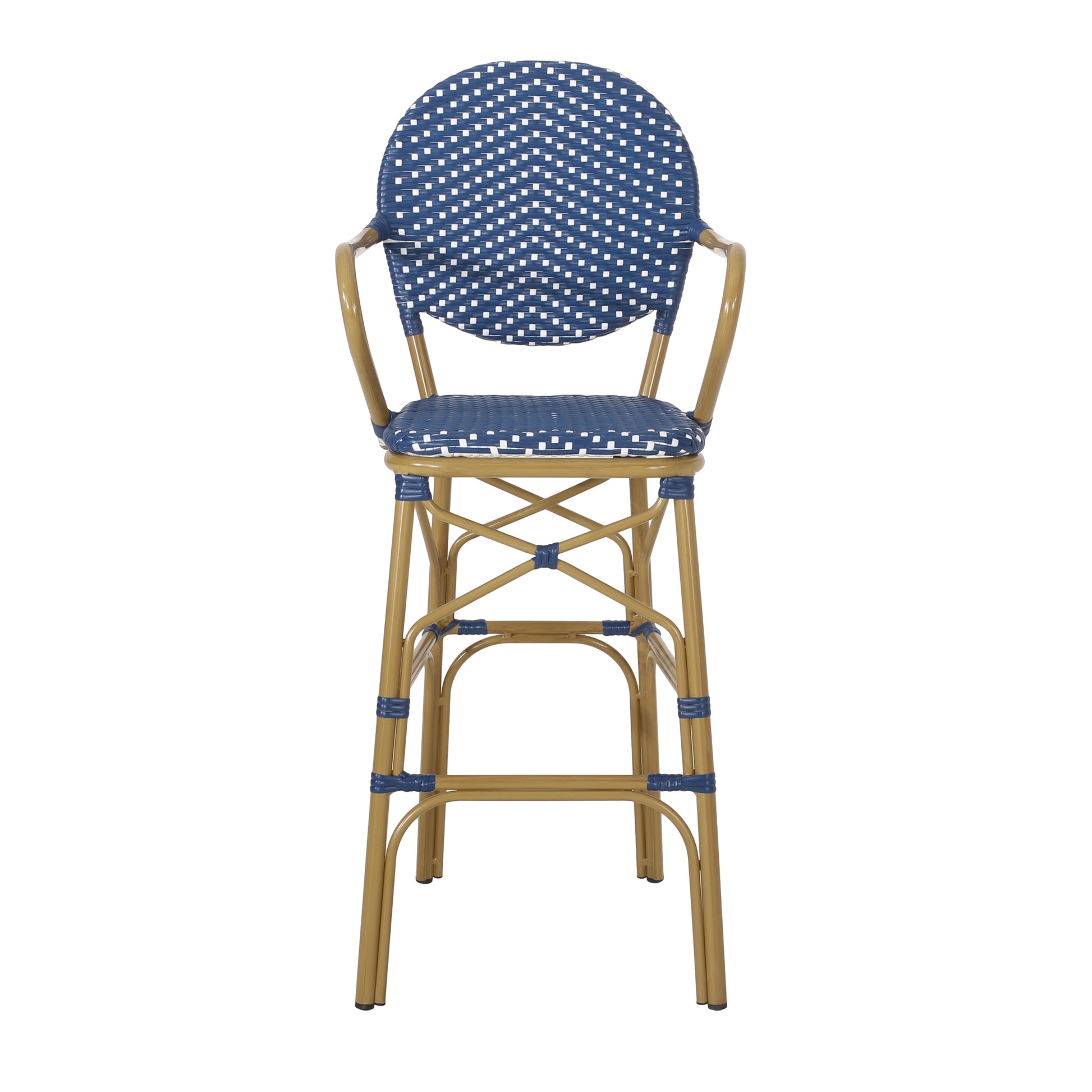 Barstool Navy Blue Wicker