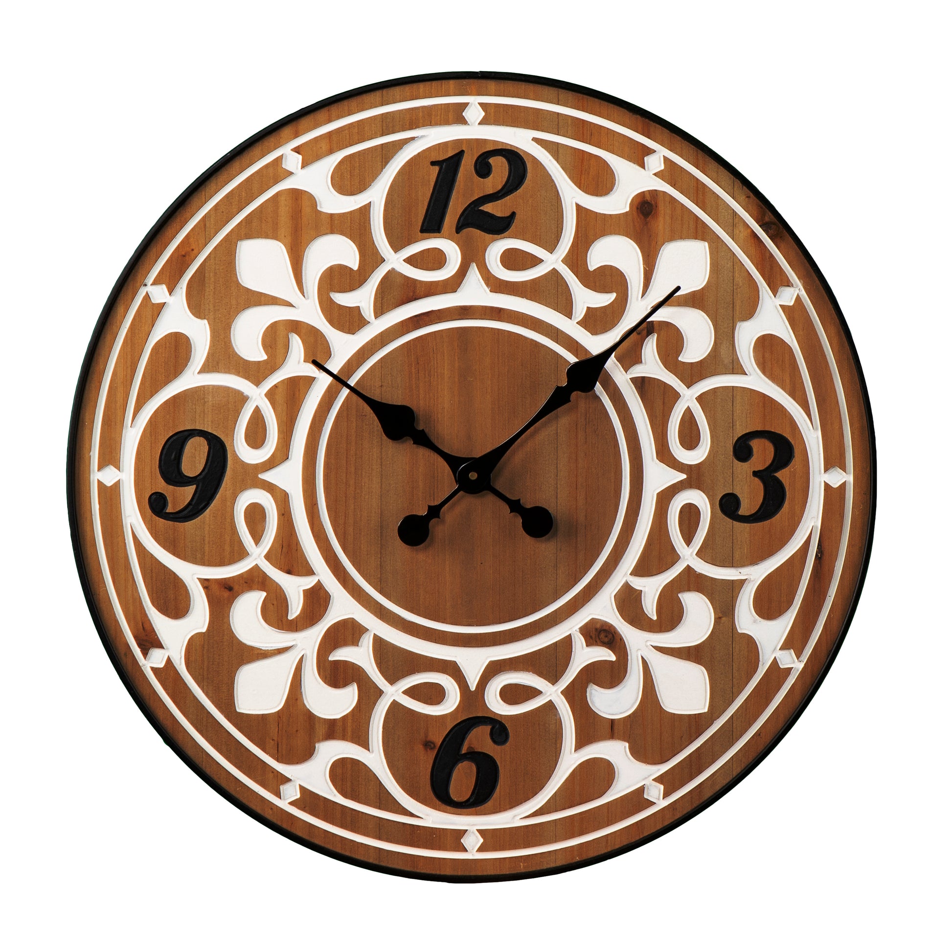 Aprille Round Wall Clock Natural Mdf